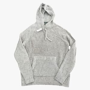 New American Eagle Men's Knit Hoodie Sweater Gray Front Pocket Pullover SZ Small